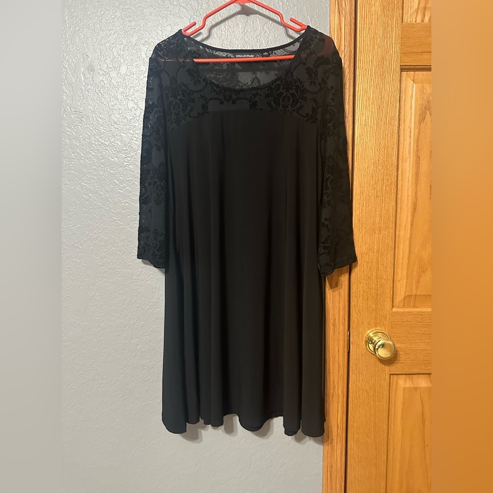 Nina Leonard Black Lace Dress